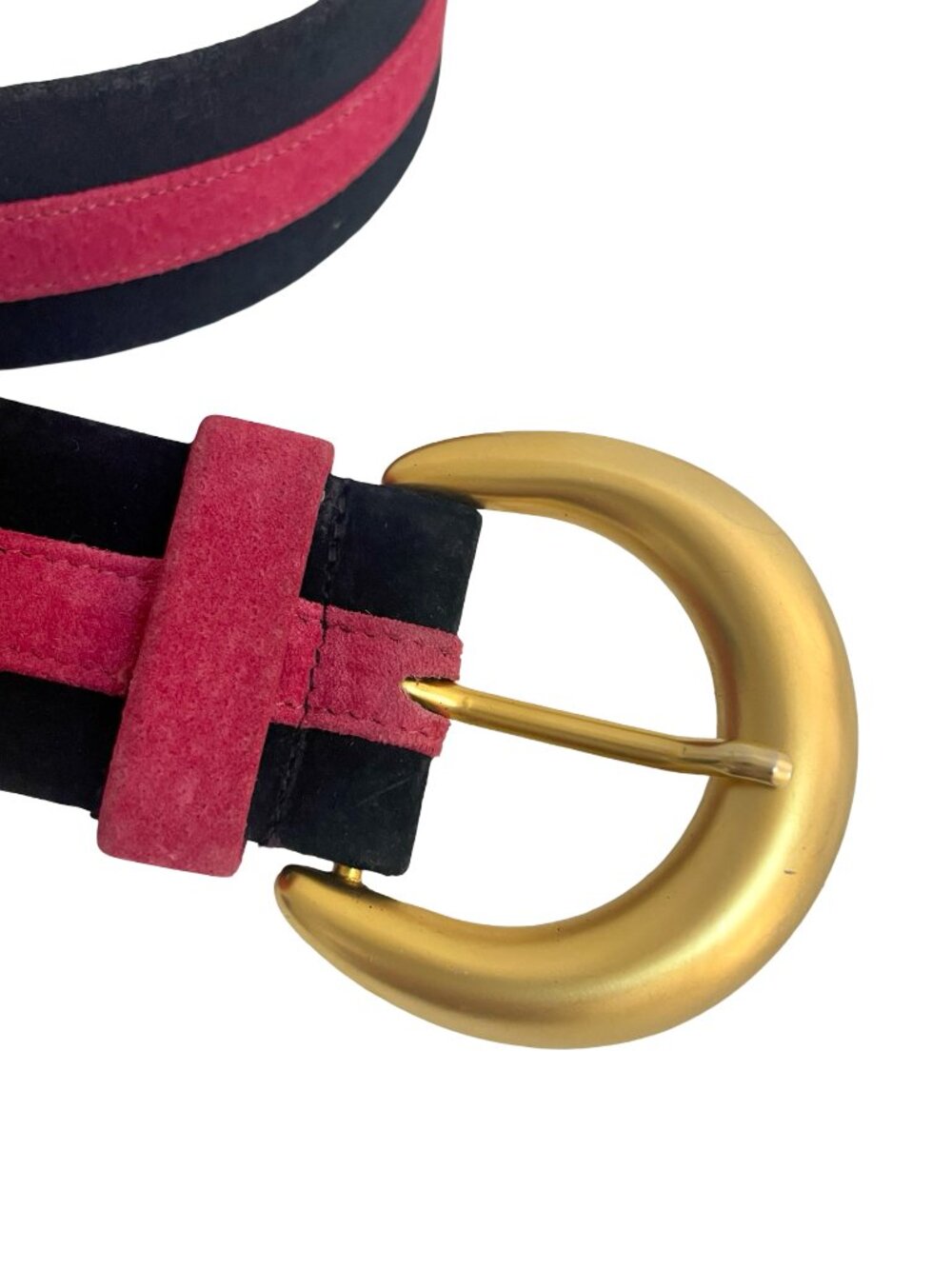 Jaeger Leather Belt 🇬🇧 Dark Navy & Pink Suede Trim – Size 32” - Picture 5 of 12